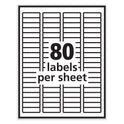 PRES-a-ply Labels, Inkjet/Laser Printers, 0.5 x 1.75, White, 80/Sheet, 100 Sheets/Pack (30640)