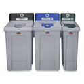 Rubbermaid Commercial Slim Jim Recycling Station 1-Stream, Mixed Recycling Station, 33 gal, Resin, Gray (2171557)