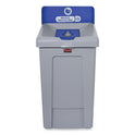 Rubbermaid Commercial Slim Jim Recycling Station 1-Stream, Mixed Recycling Station, 33 gal, Resin, Gray (2171557)