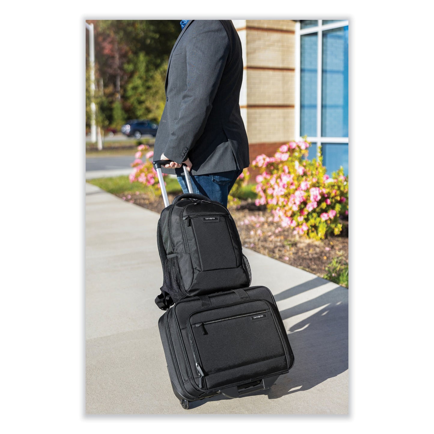 Samsonite Rolling Business Case, Fits Devices Up to 15.6", Polyester, 16.54 x 8 x 9.06, Black (1412781041)