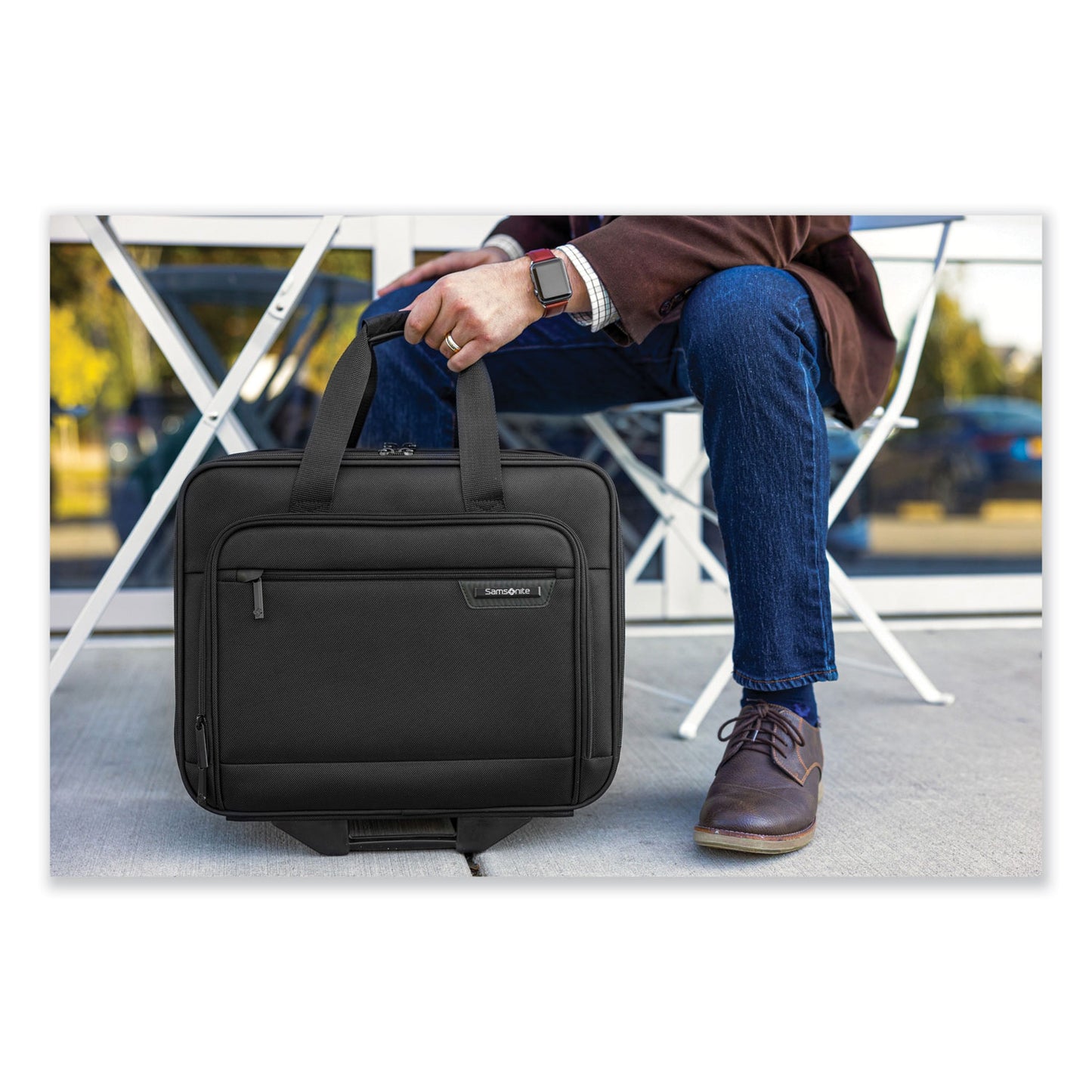 Samsonite Rolling Business Case, Fits Devices Up to 15.6", Polyester, 16.54 x 8 x 9.06, Black (1412781041)