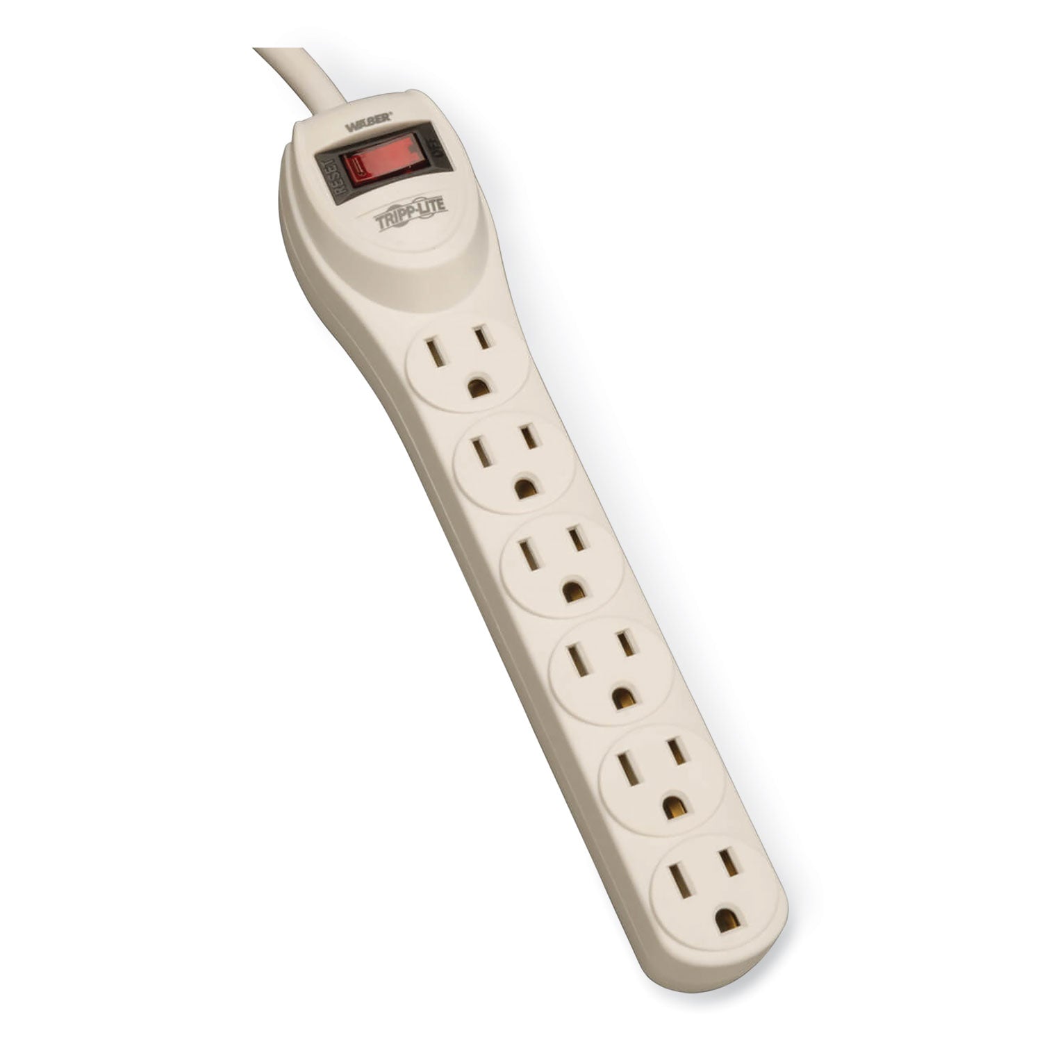 Waber-by-Tripp Lite Industrial Power Strip, 6 Outlets, 4 ft Cord, Gray (PS6)