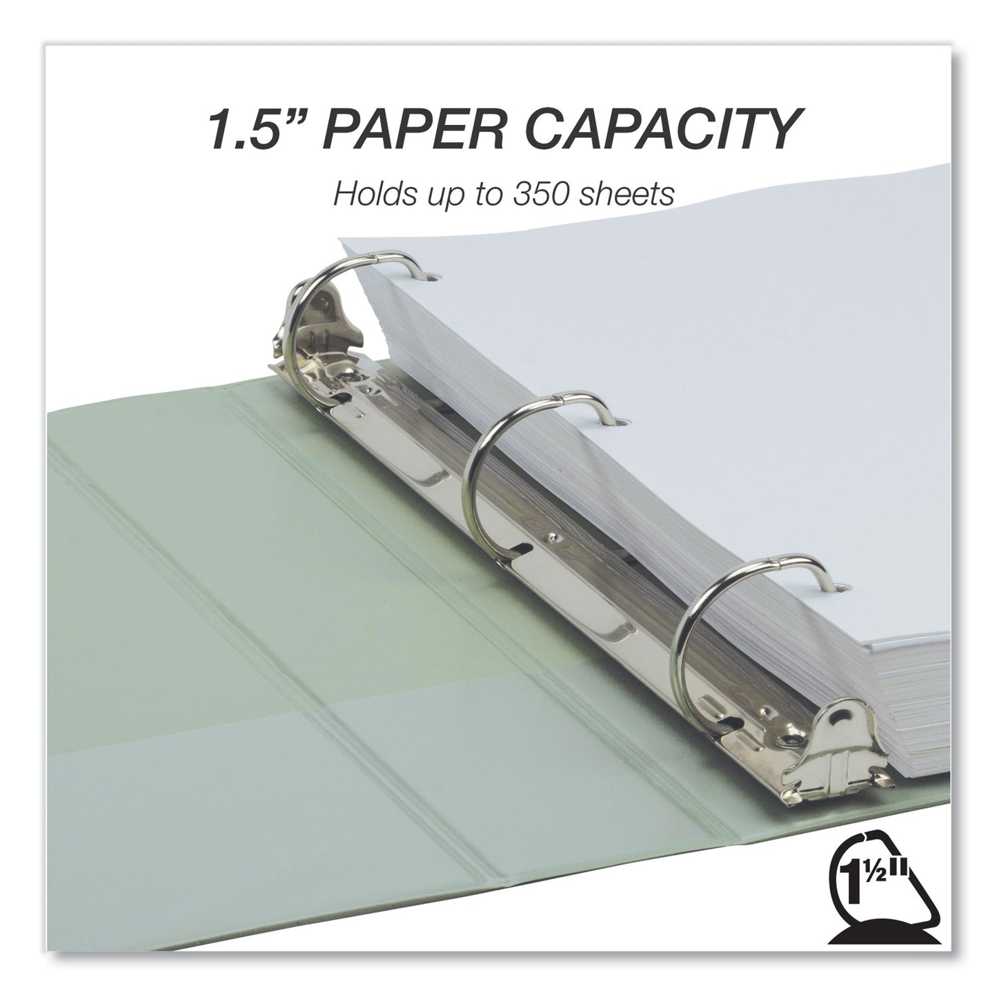 Samsill Earth's Choice Plant Based BOHO D-Ring View Binders, 1.5" Capacity, 11 x 8.5, Sage, 2/Pack (U69542)