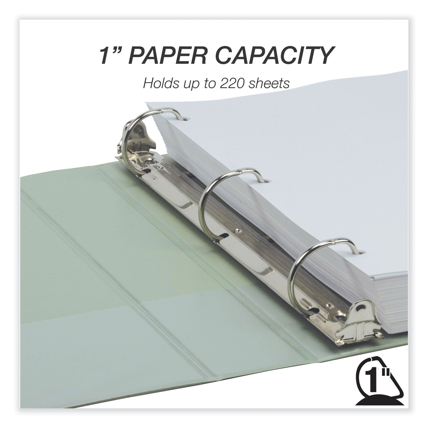 Samsill Earth's Choice Plant-Based BOHO D-Ring View Binders, 1" Capacity, 11 x 8.5, Sage, 2/Pack (U69342)