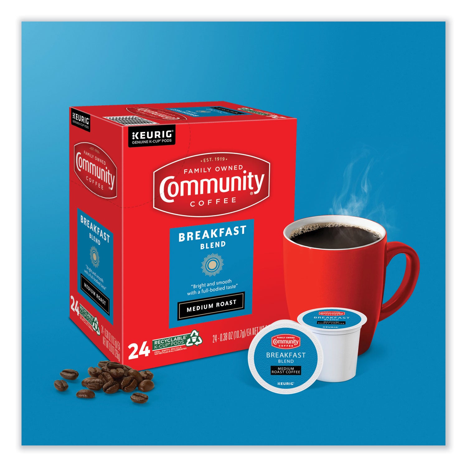 Community Coffee Breakfast Blend K-Cup, 24/Box (6406CC)