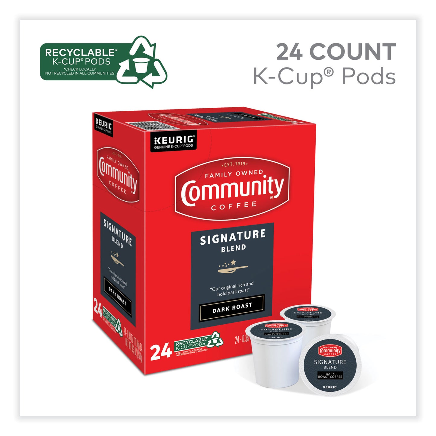 Community Coffee Signature Blend K-Cup, 24/Box (6404CC)