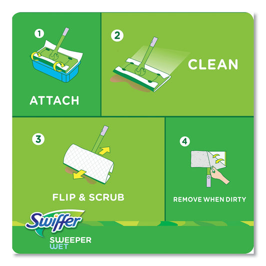 Swiffer Wet Refill Cloths, 10 x 8, Lavender Vanilla and Comfort, White, 36/Carton (55311)