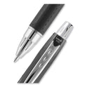 uni-ball Jetstream Retractable Hybrid Gel Pen, Bold 1 mm, Black Ink, Black/Silver Barrel (73832)