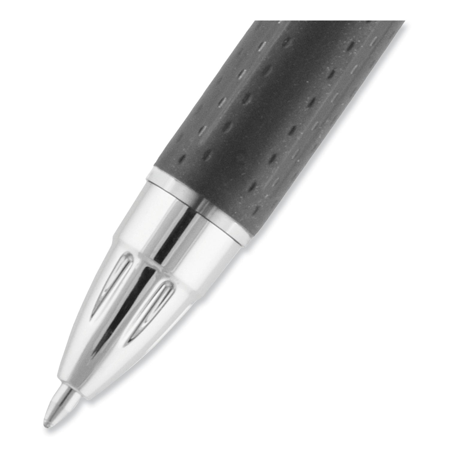 uni-ball Jetstream Retractable Hybrid Gel Pen, Bold 1 mm, Black Ink, Black/Silver Barrel (73832)