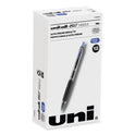 uni-ball Signo 207 Needle Point Gel Pen, Retractable, Medium 0.7 mm, Blue Ink, Clear/Black/Blue Barrel, Dozen (1736098)