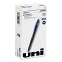uni-ball AIR Porous Roller Ball Pen, Stick, Medium 0.7 mm, Blue Ink, Black/Blue Barrel, Dozen (1927701)