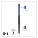 uni-ball AIR Porous Roller Ball Pen, Stick, Medium 0.7 mm, Blue Ink, Black/Blue Barrel, Dozen (1927701)
