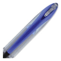 uni-ball AIR Porous Roller Ball Pen, Stick, Medium 0.7 mm, Blue Ink, Black/Blue Barrel, Dozen (1927701)