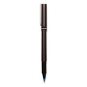uni-ball Deluxe Roller Ball Pen, Stick, Extra-Fine 0.5 mm, Blue Ink, Metallic Gray/Black/Blue Barrel, Dozen (60027)