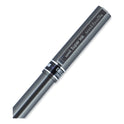 uni-ball Deluxe Roller Ball Pen, Stick, Extra-Fine 0.5 mm, Blue Ink, Metallic Gray/Black/Blue Barrel, Dozen (60027)