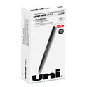 uni-ball ONYX Roller Ball Pen, Stick, Extra-Fine 0.5 mm, Red Ink, Black/Red Barrel, Dozen (60042)