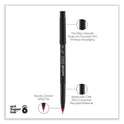uni-ball ONYX Roller Ball Pen, Stick, Extra-Fine 0.5 mm, Red Ink, Black/Red Barrel, Dozen (60042)