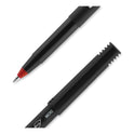 uni-ball ONYX Roller Ball Pen, Stick, Extra-Fine 0.5 mm, Red Ink, Black/Red Barrel, Dozen (60042)