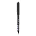 uni-ball VISION Roller Ball Pen, Stick, Extra-Fine 0.5 mm, Black Ink, Gray/Black/Clear Barrel, Dozen (60106)