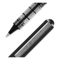 uni-ball VISION Roller Ball Pen, Stick, Extra-Fine 0.5 mm, Black Ink, Gray/Black/Clear Barrel, Dozen (60106)