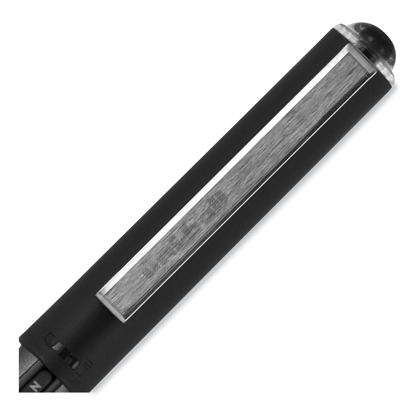 uni-ball VISION Roller Ball Pen, Stick, Extra-Fine 0.5 mm, Black Ink, Gray/Black/Clear Barrel, Dozen (60106)