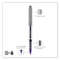 uni-ball VISION Roller Ball Pen, Stick, Fine 0.7 mm, Violet Ink, Silver/Violet/Clear Barrel, Dozen (60382)