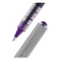 uni-ball VISION Roller Ball Pen, Stick, Fine 0.7 mm, Violet Ink, Silver/Violet/Clear Barrel, Dozen (60382)