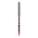 uni-ball VISION Roller Ball Pen, Stick, Fine 0.7 mm, Pink Ink, Silver/Pink/Clear Barrel, Dozen (60384)