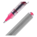 uni-ball VISION Roller Ball Pen, Stick, Fine 0.7 mm, Pink Ink, Silver/Pink/Clear Barrel, Dozen (60384)