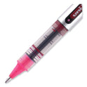 uni-ball VISION Roller Ball Pen, Stick, Fine 0.7 mm, Pink Ink, Silver/Pink/Clear Barrel, Dozen (60384)