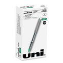 uni-ball VISION Roller Ball Pen, Stick, Fine 0.7 mm, Green Ink, Silver/Green/Clear Barrel, Dozen (60386)