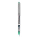 uni-ball VISION Roller Ball Pen, Stick, Fine 0.7 mm, Green Ink, Silver/Green/Clear Barrel, Dozen (60386)