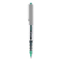 uni-ball VISION Roller Ball Pen, Stick, Fine 0.7 mm, Green Ink, Silver/Green/Clear Barrel, Dozen (60386)