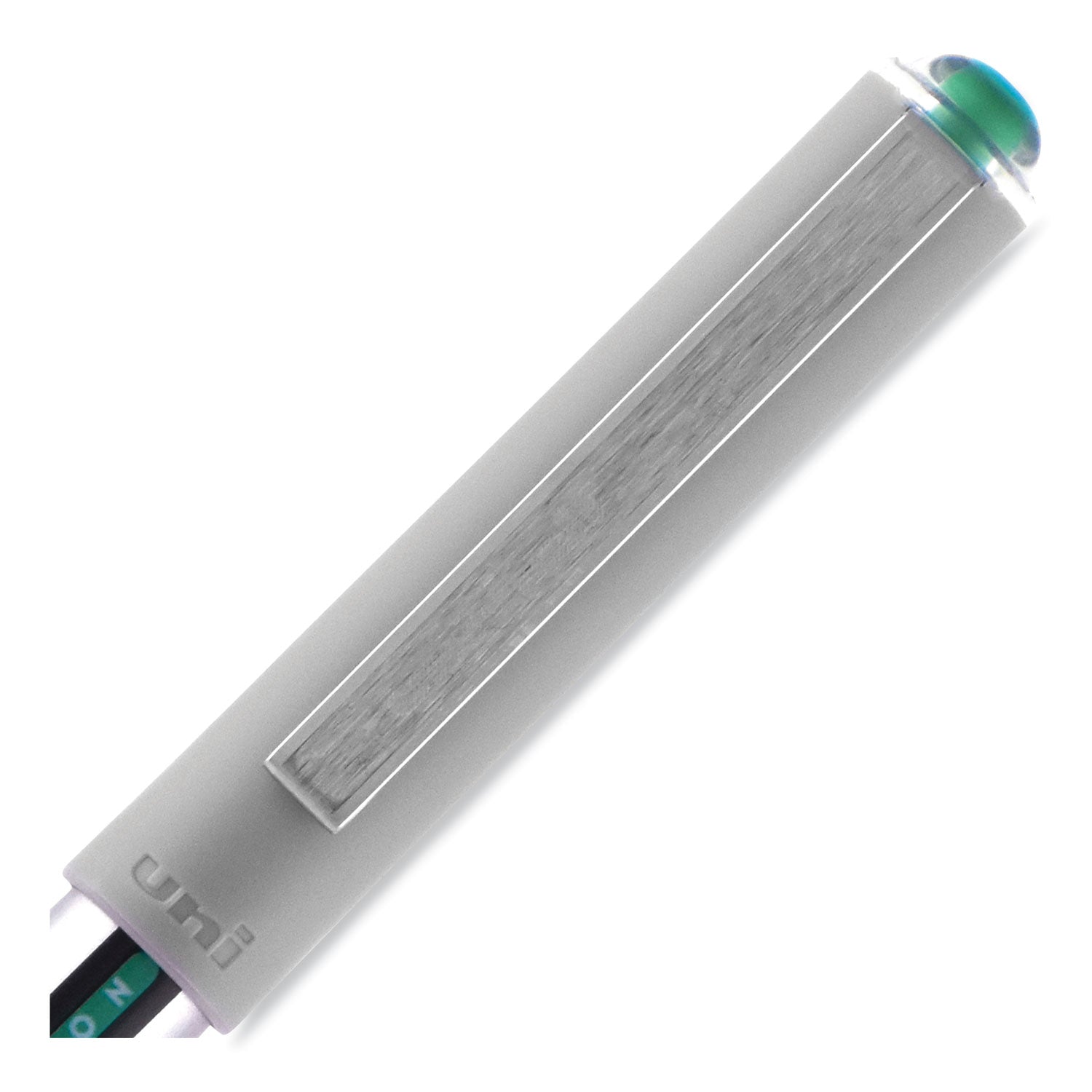 uni-ball VISION Roller Ball Pen, Stick, Fine 0.7 mm, Green Ink, Silver/Green/Clear Barrel, Dozen (60386)