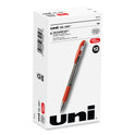 uni-ball Signo GRIP Gel Pen, Stick, Medium 0.7 mm, Red Ink, Clear/Red/Silver Barrel, Dozen (65452)