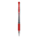 uni-ball Signo GRIP Gel Pen, Stick, Medium 0.7 mm, Red Ink, Clear/Red/Silver Barrel, Dozen (65452)