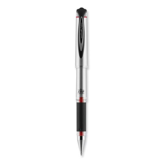 uni-ball 207 Impact Gel Pen, Stick, Bold 1 mm, Red Ink, Silver/Black/Red Barrel (65802)