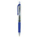 uni-ball Signo Gel Pen, Retractable, Medium 0.7 mm, Blue Ink, Silver/Blue Barrel, Dozen (65941)