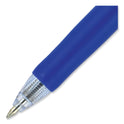 uni-ball Signo Gel Pen, Retractable, Medium 0.7 mm, Blue Ink, Silver/Blue Barrel, Dozen (65941)