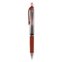 uni-ball Signo Gel Pen, Retractable, Medium 0.7 mm, Red Ink, Silver/Red Barrel, Dozen (65942)