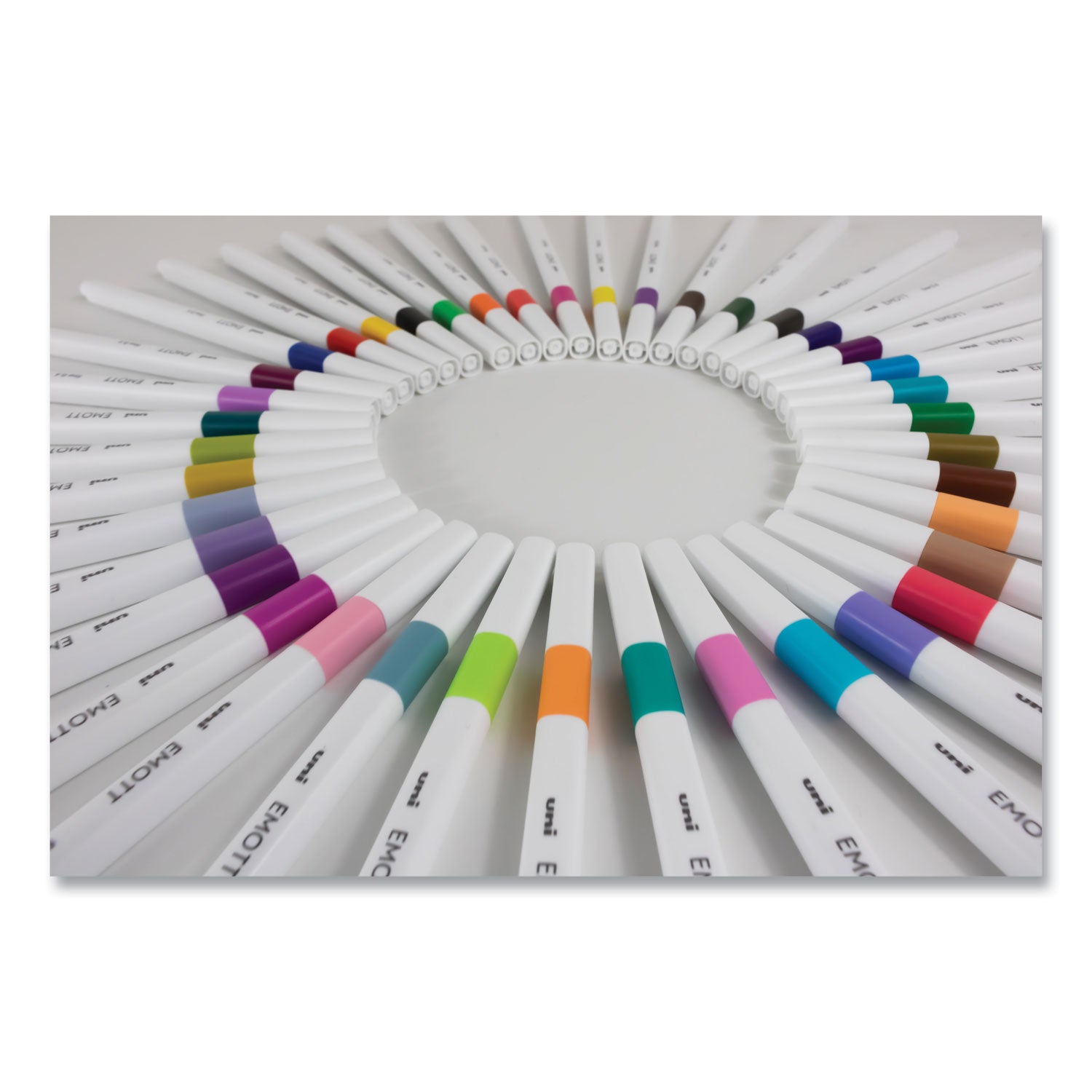 uni-ball EMOTT Porous Point Pen, Stick, Fine 0.4 mm, Assorted Ink Colors, White Barrel, 10/Pack (24836)