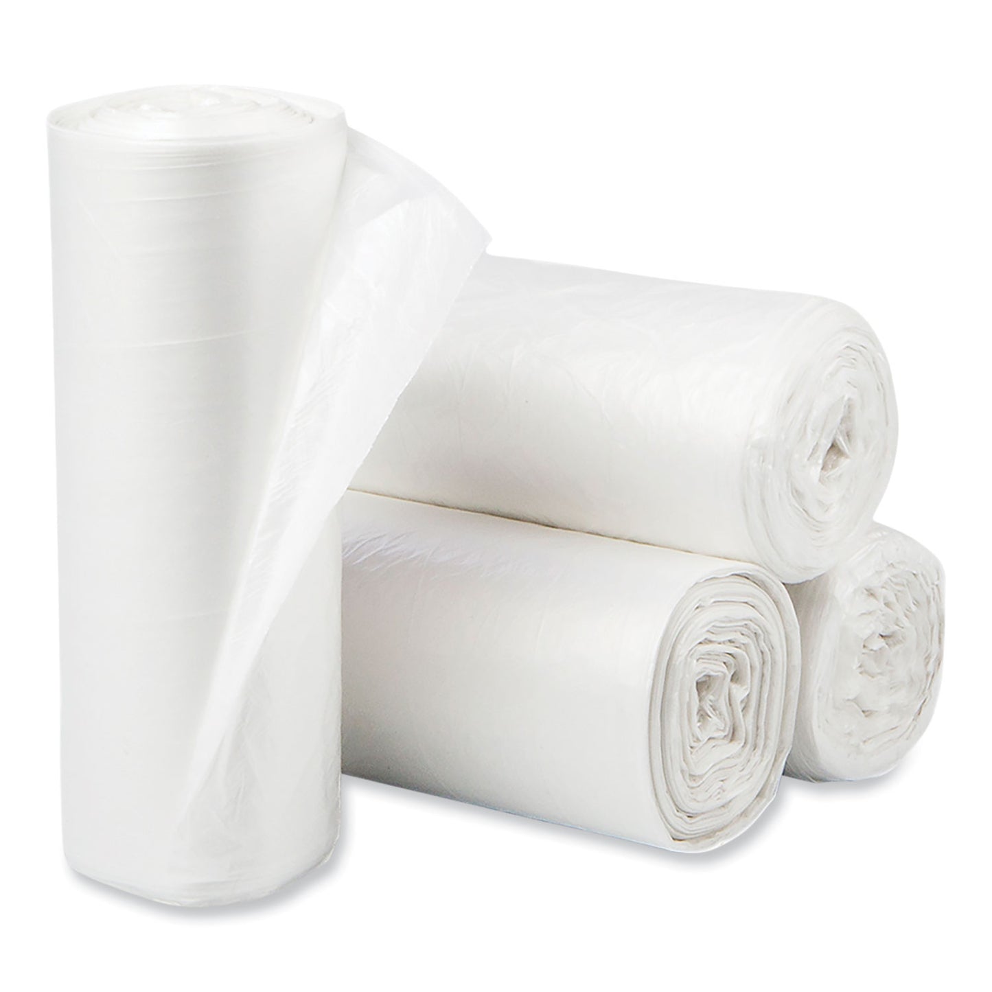 Pitt Plastics Eco Strong Plus Can Liners, 33 gal, 13 mic, 33" x 39", Natural, Perforated Roll, 250/Carton (PCRH333913N)