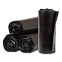 Pitt Plastics Eco Strong Plus Can Liners, 33 gal, 1 mil, 33" x 39", Black, Perforated Roll, 150/Carton (PCRL3339XHK)