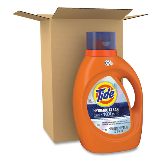 Tide Hygienic Clean Heavy 10x Duty Liquid Laundry Detergent, Original, 92 oz Bottle (00166)