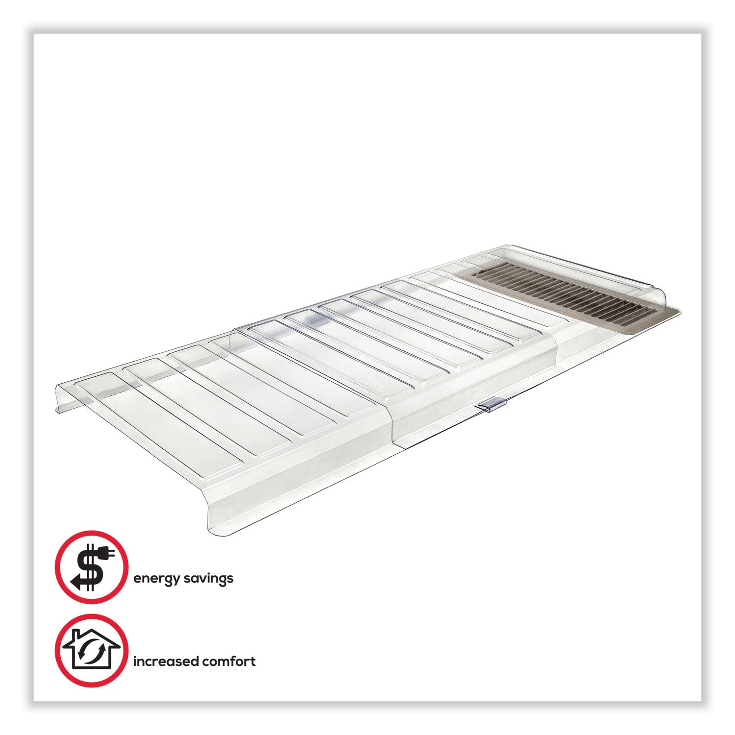 Under Furniture Air Deflector, 11 x 20 x 1.25, Clear (UFAD)