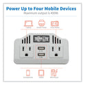 Tripp Lite PowerVerter Ultra-Compact Car Inverter, 400 W, Two AC Outlets/Two USB Ports, 3.1 A (PV400USB)