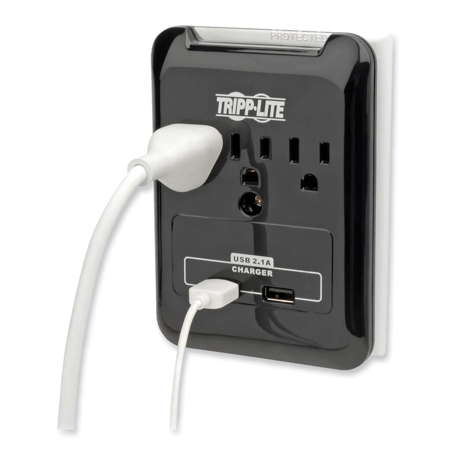 Tripp Lite Protect It! Surge Protector, 3 AC Outlets/2 USB Ports, 540 J, Black (SK30USB)