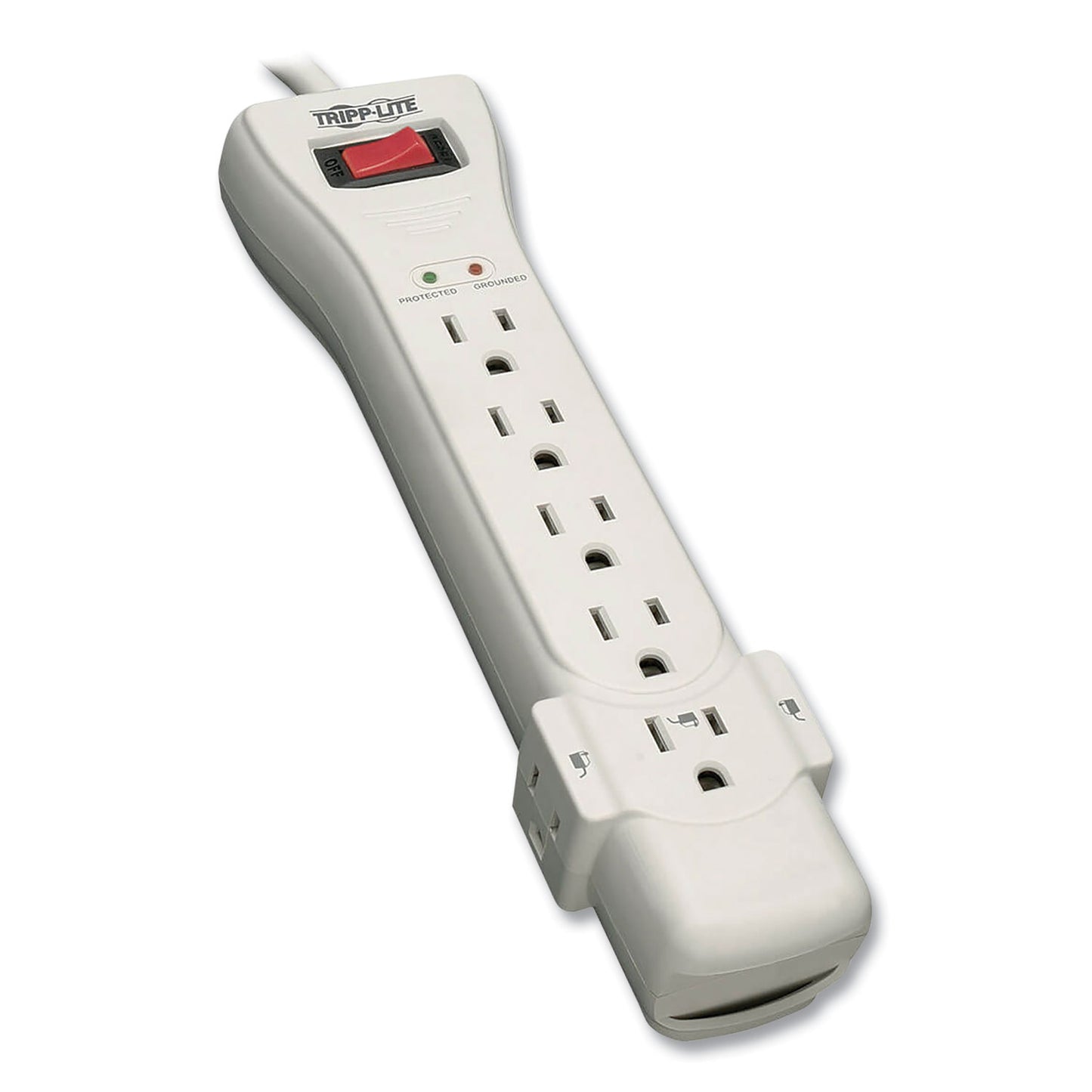 Tripp Lite Protect It! Surge Protector, 7 AC Outlets, 7 ft Cord, 2,160 J, Light Gray (SUPER7)