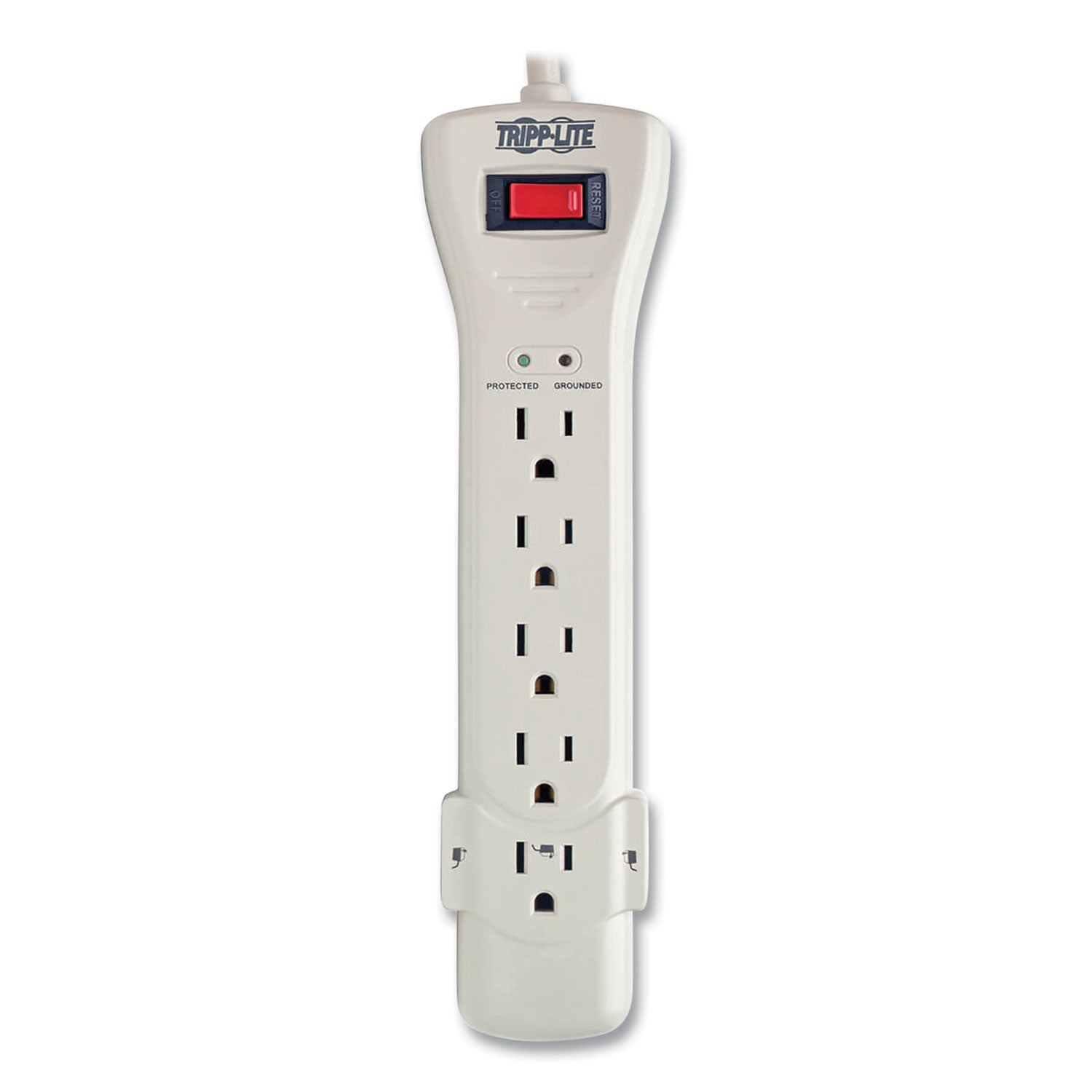 Tripp Lite Protect It! Surge Protector, 7 AC Outlets, 7 ft Cord, 2,160 J, Light Gray (SUPER7)