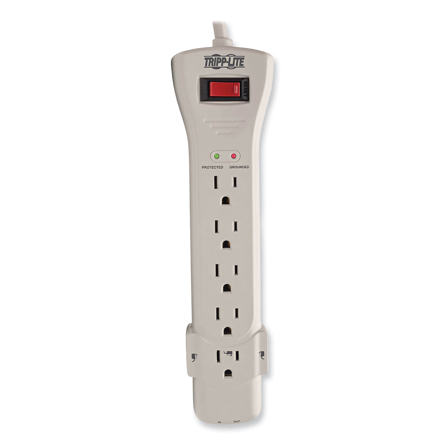 Tripp Lite Protect It! Surge Protector, 7 AC Outlets, 15 ft Cord, 2,520 J, Light Gray (SUPER7TEL15)